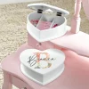 Pretty Initial Heart Shaped Jewelry Box