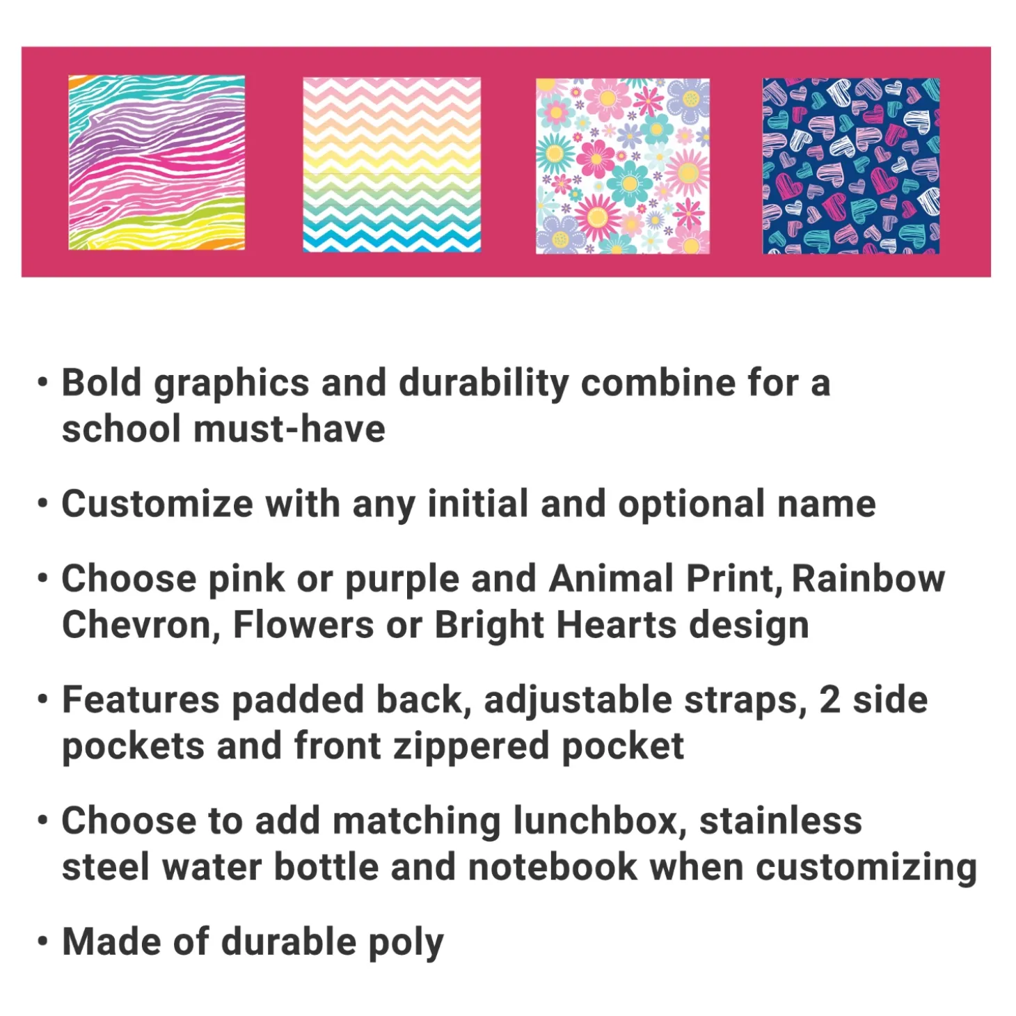 Pretty Pattern Pink Backpack Collection