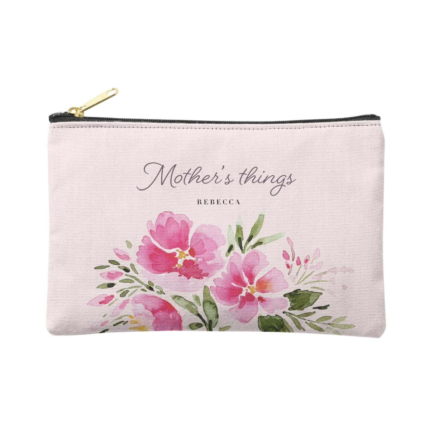 Pretty Pink Poppy Zipper Pouch