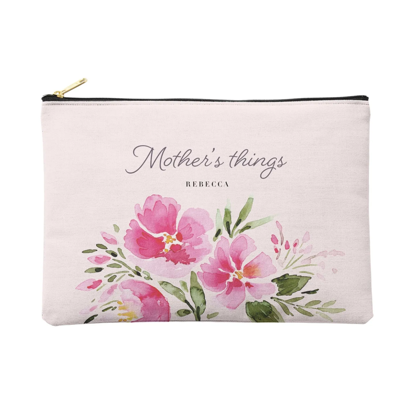 Pretty Pink Poppy Zipper Pouch
