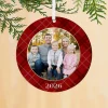 Pretty Plaid Photo Round Ornament