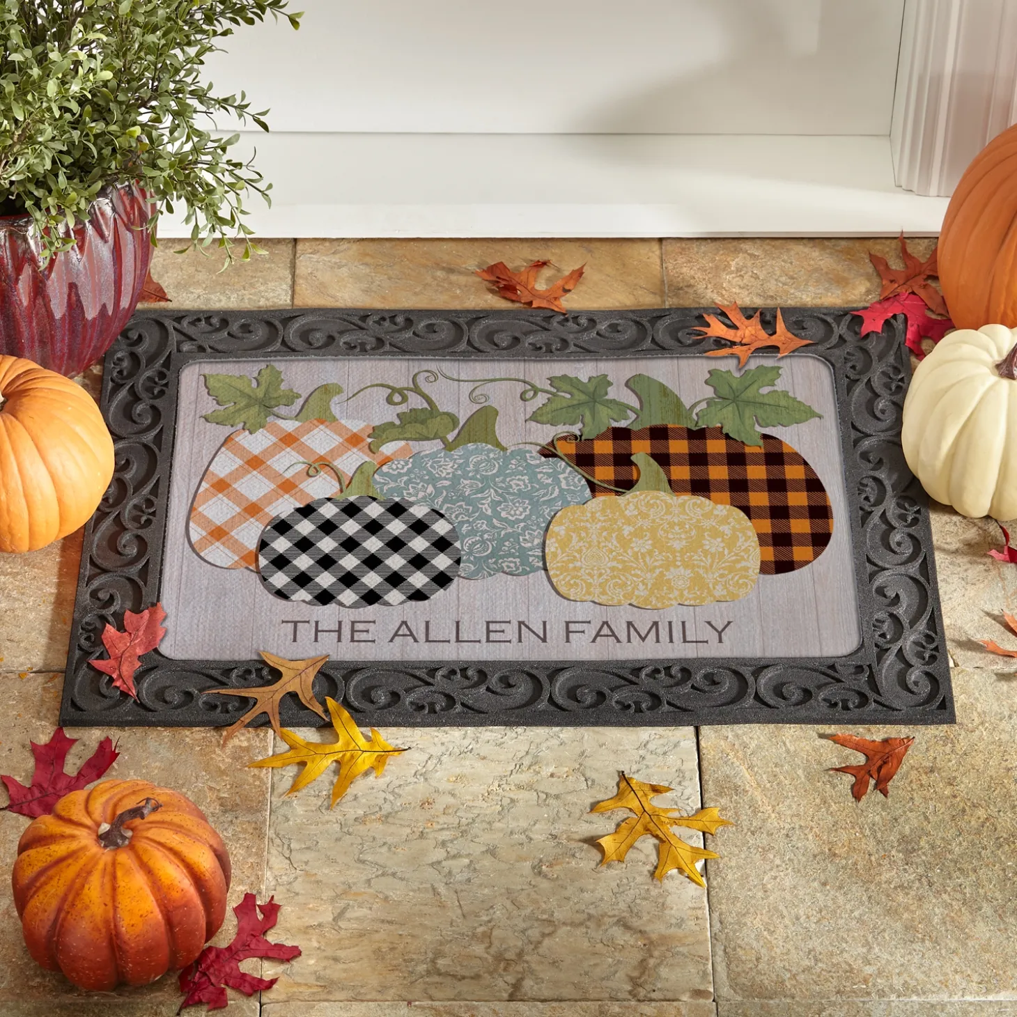 Pretty Pumpkins Doormat
