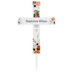 Radiant Glow Memorial Solar Photo LED Cross
