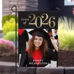 Radiant Year Graduation Photo Garden Flag