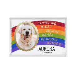 Rainbow Bridge Pet Photo Glass Block