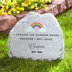 Rainbow Crossings Pet Memorial Garden Stone