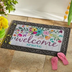 Rainbow Flowers Doormat