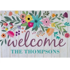Rainbow Flowers Doormat