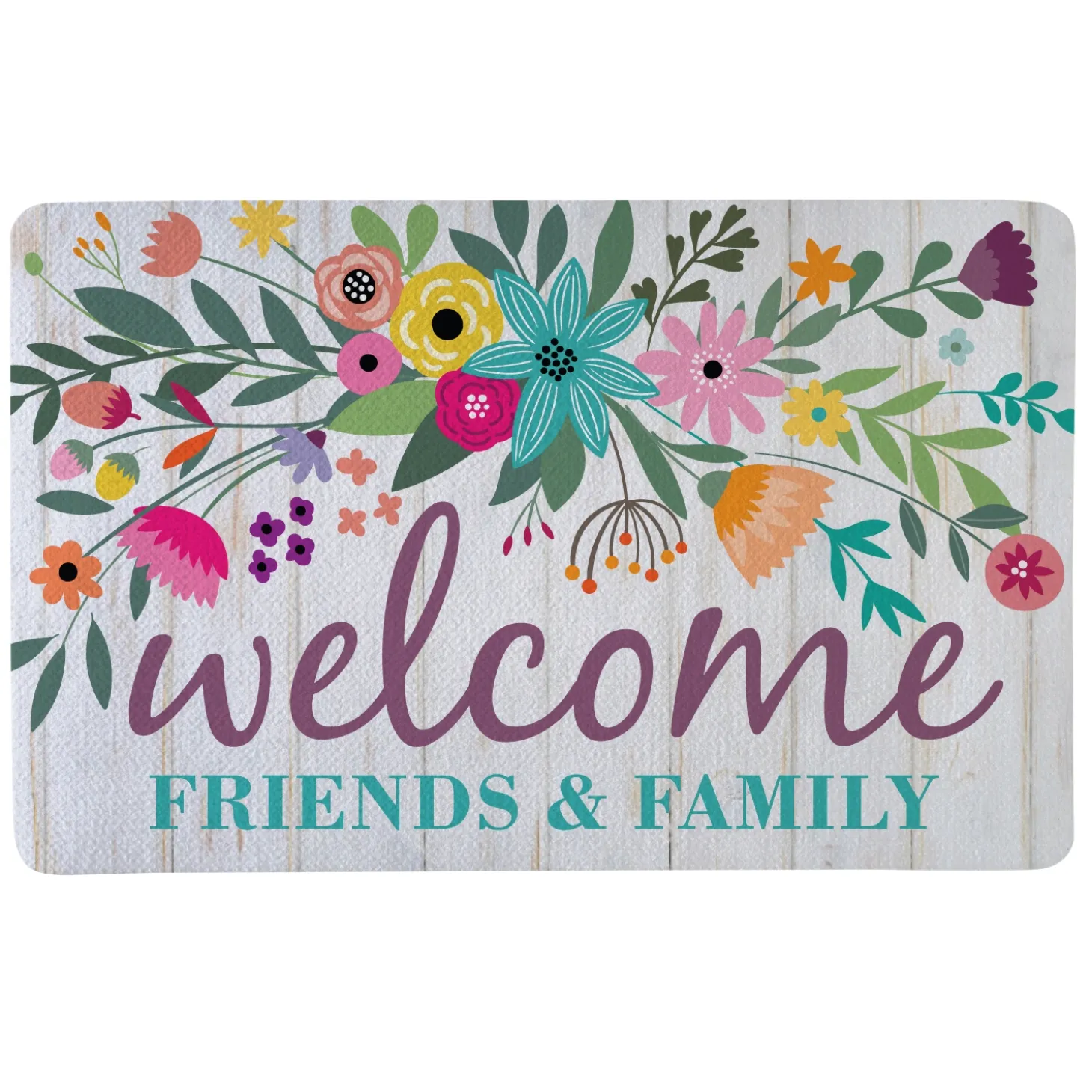 Rainbow Flowers Doormat