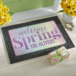 Rainbow Gingham Doormat
