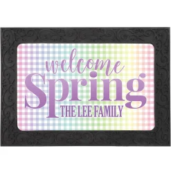 Rainbow Gingham Doormat