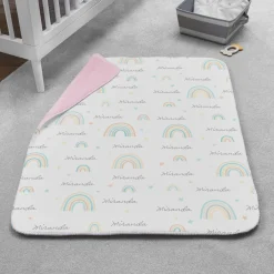 Rainbow Name Sherpa Baby Blanket