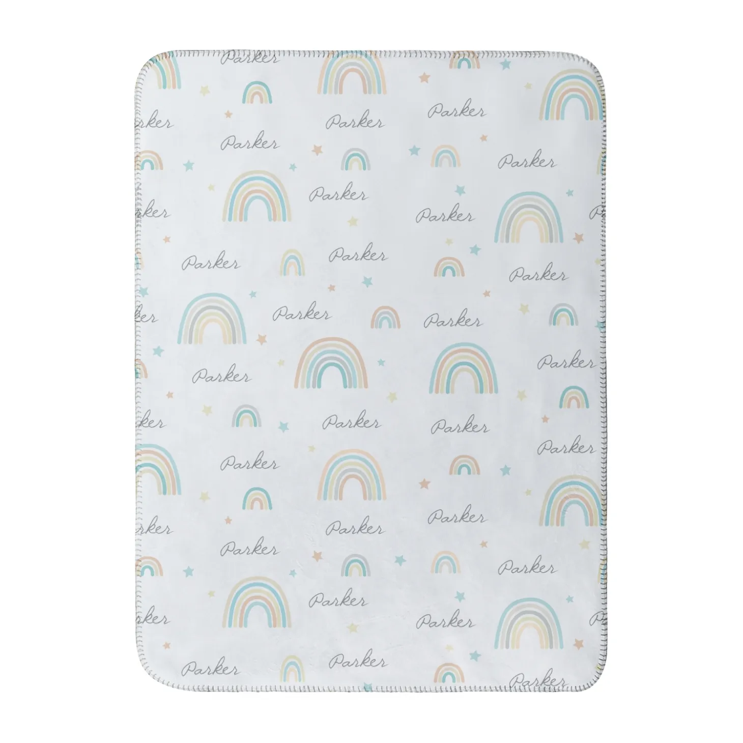 Rainbow Name Sherpa Baby Blanket
