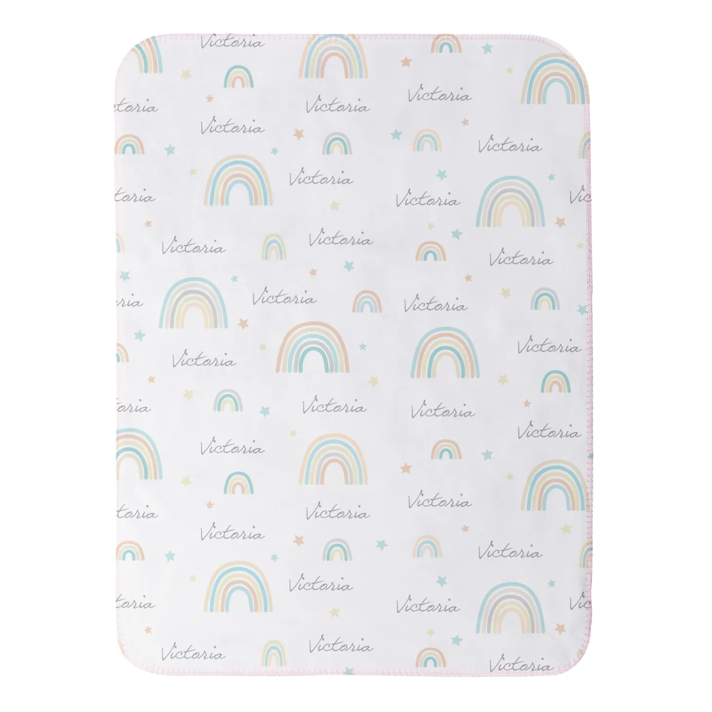 Rainbow Name Sherpa Baby Blanket