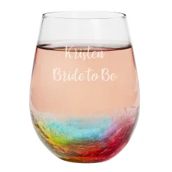 Rainbow Prism Stemless Wine Glass