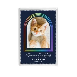 Rainbow Road Photo Memorial Glass Block