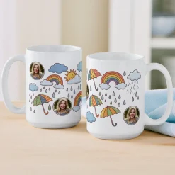 Raindrops and Rainbows Photo Mug