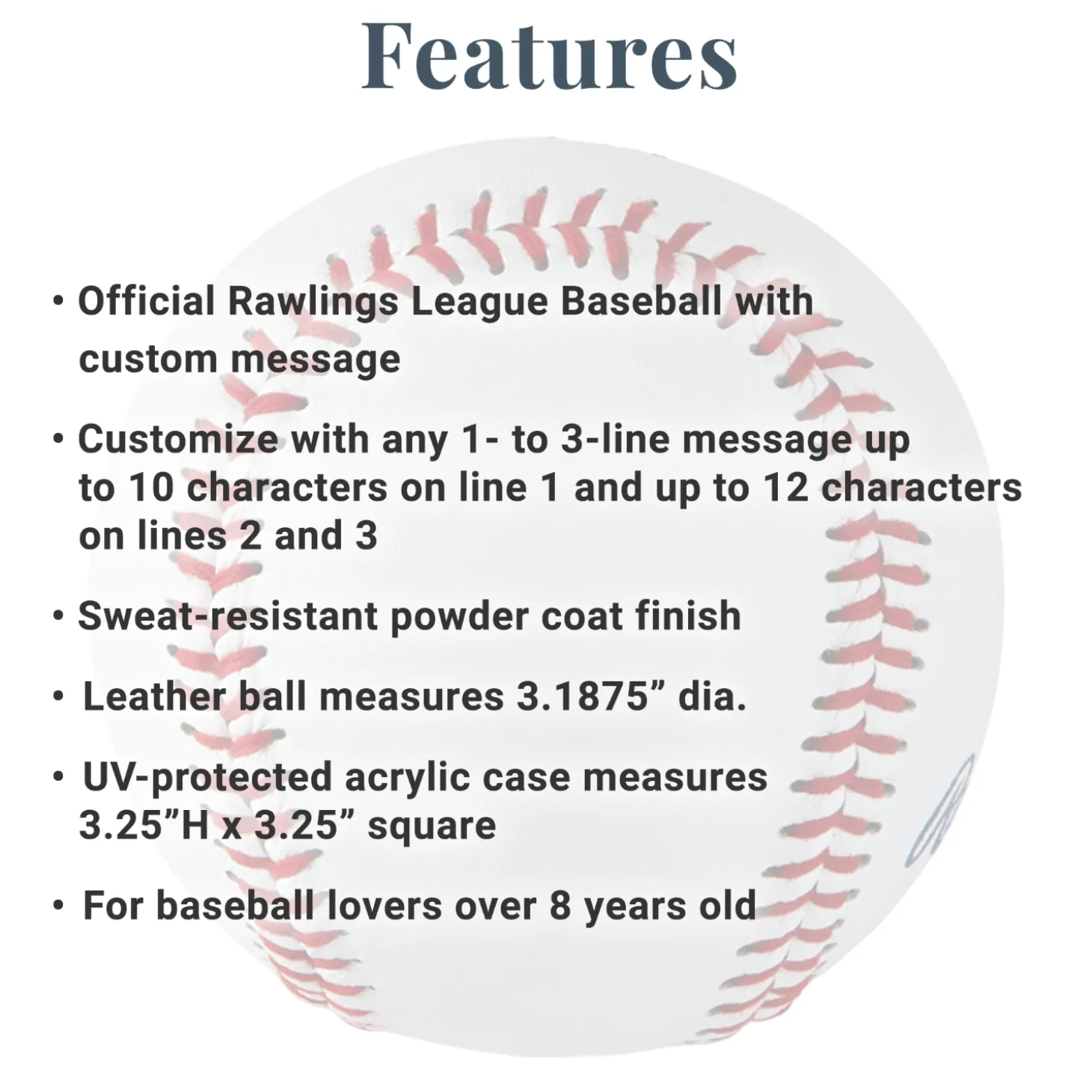 Rawlings MLB Leather Baseball-Any Message