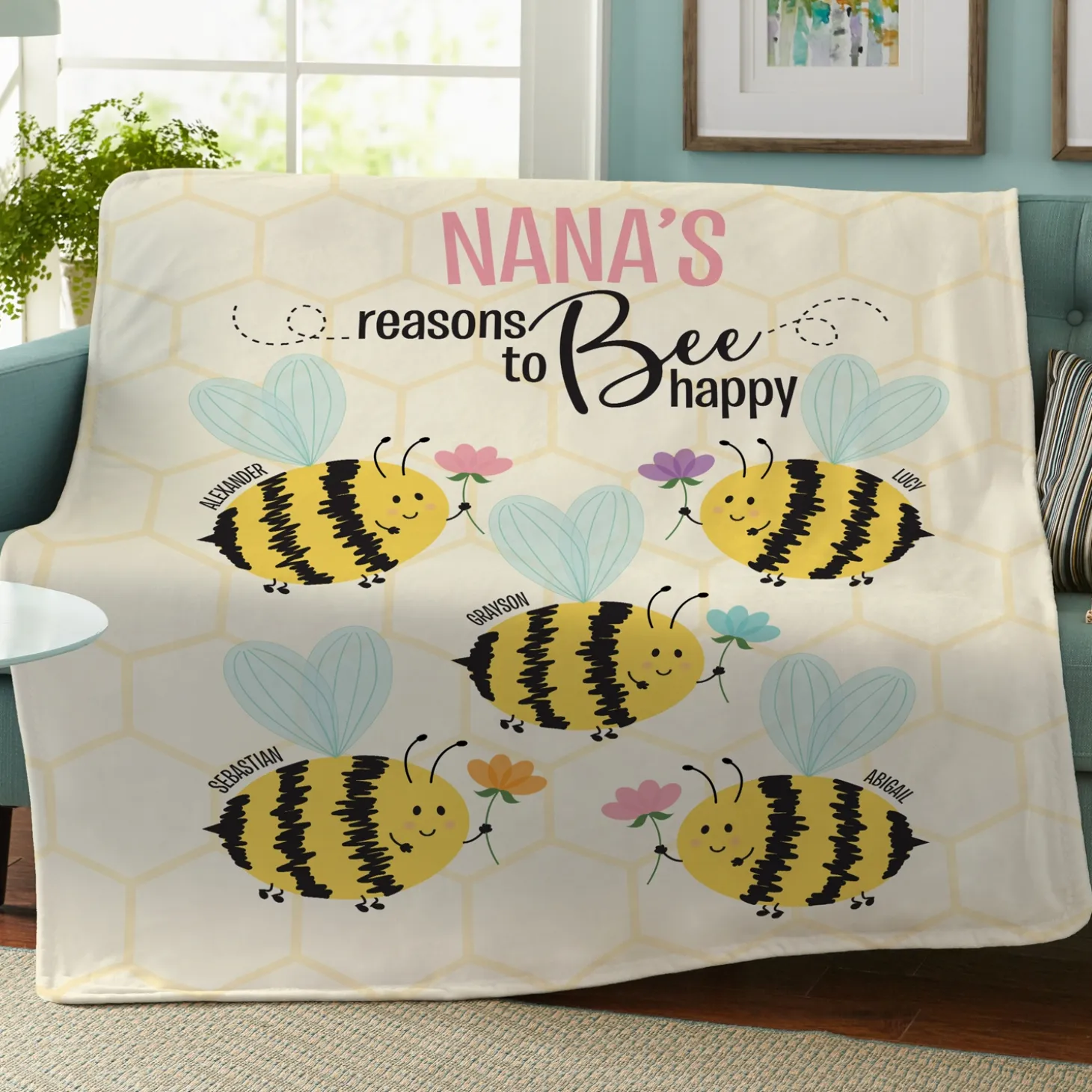 Reasons to Bee Happy Plush Blanket