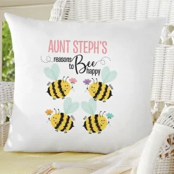 Reasons to Bee Happy Throw Pillow