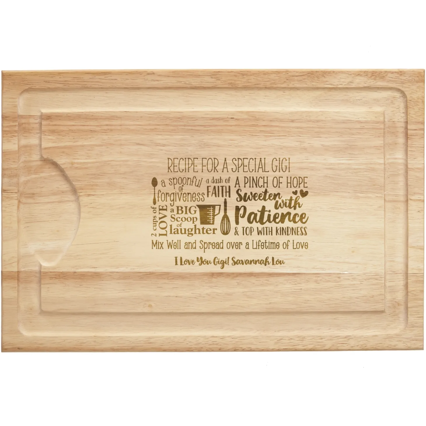 Recipe for a Special Someone Maple Wood Cutting Board