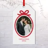 Red Bow Photo Gift Tag Ornament