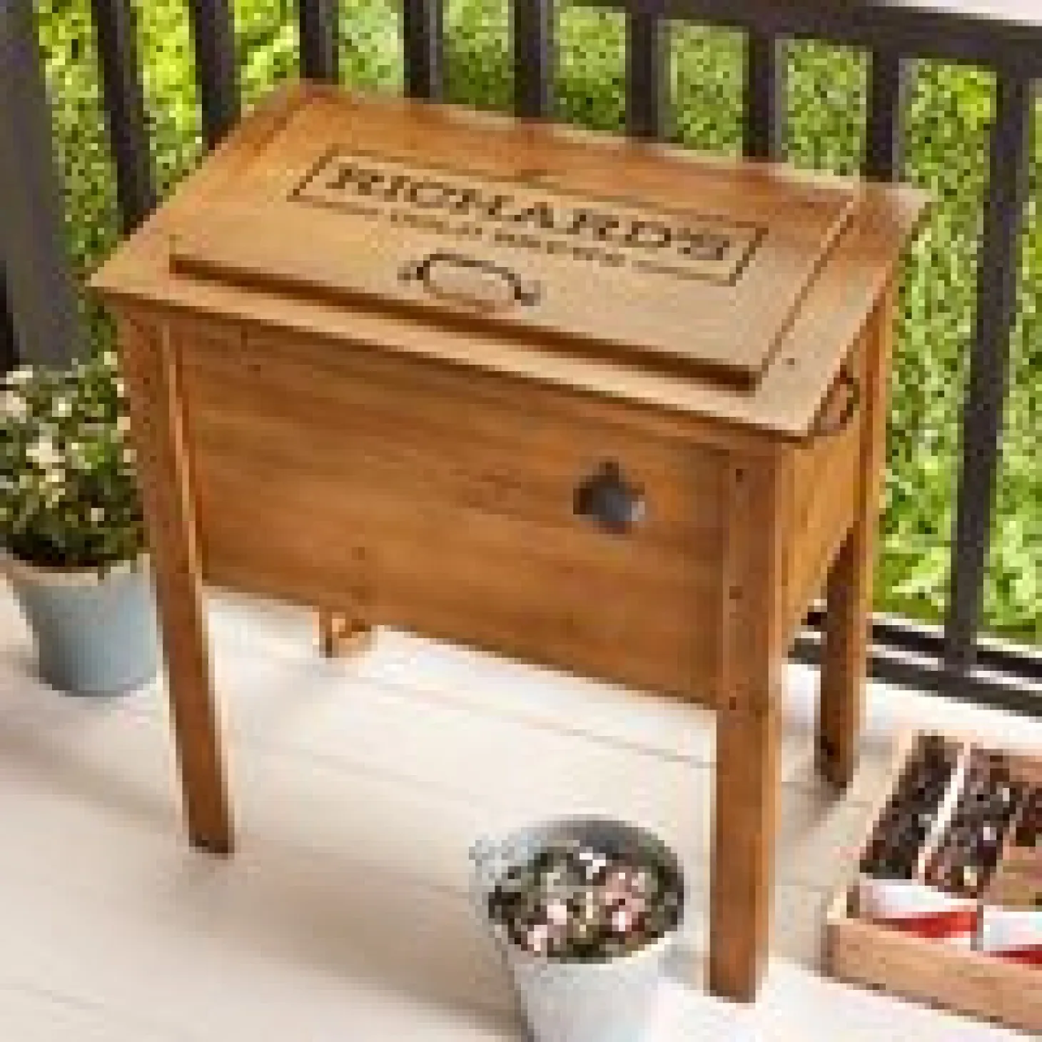 Refreshment Station Outdoor Wooden Cooler