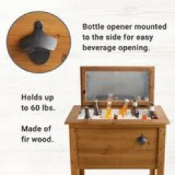Refreshment Station Outdoor Wooden Cooler
