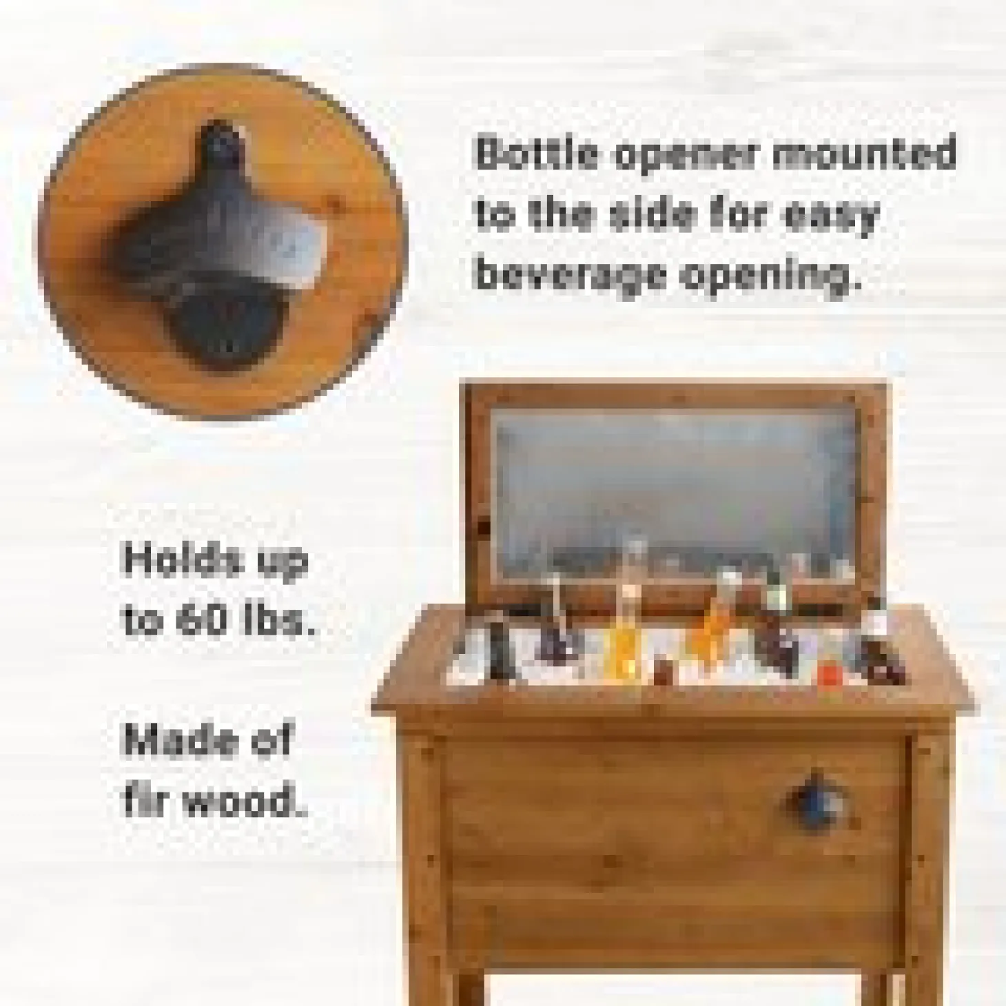 Refreshment Station Outdoor Wooden Cooler