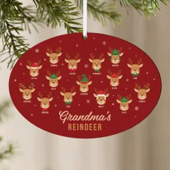 Reindeer Family Oval Ornament