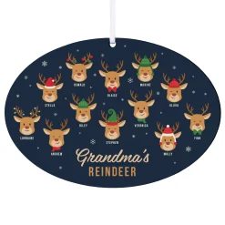 Reindeer Family Oval Ornament