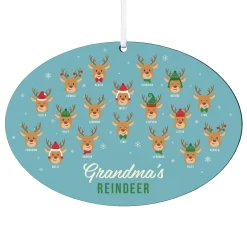 Reindeer Family Oval Ornament