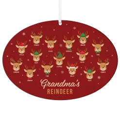 Reindeer Family Oval Ornament