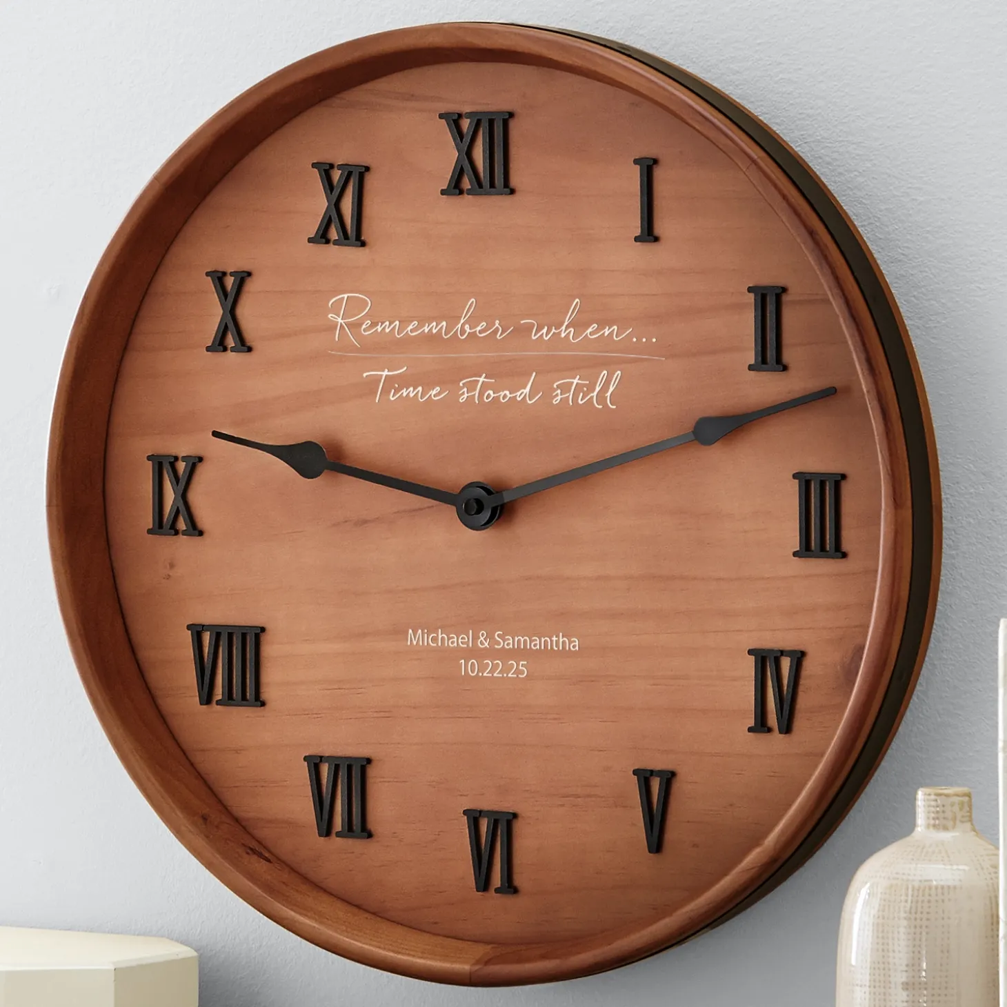 Remember When Wine Barrel Clock