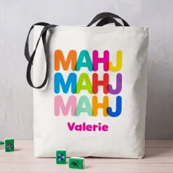 Repeating Colors Mahjong Tote Bag