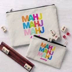 Repeating Colors Mahjong Zipper Pouch