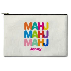 Repeating Colors Mahjong Zipper Pouch
