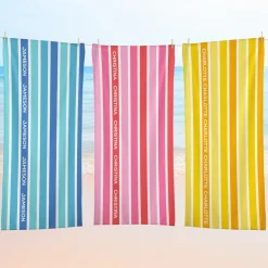 Repeating Name Striped Beach Towel