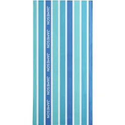 Repeating Name Striped Beach Towel