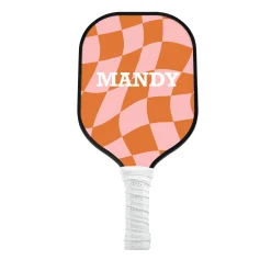 Retro Checkered Pickleball Paddle