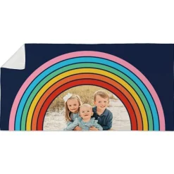 Retro Rainbow Photo Beach Towel
