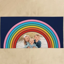 Retro Rainbow Photo Beach Towel