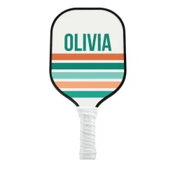 Retro Stripes Pickleball Paddle