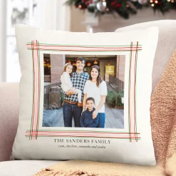 Ribbon Border Photo Throw Pillow