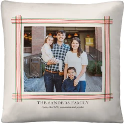 Ribbon Border Photo Throw Pillow