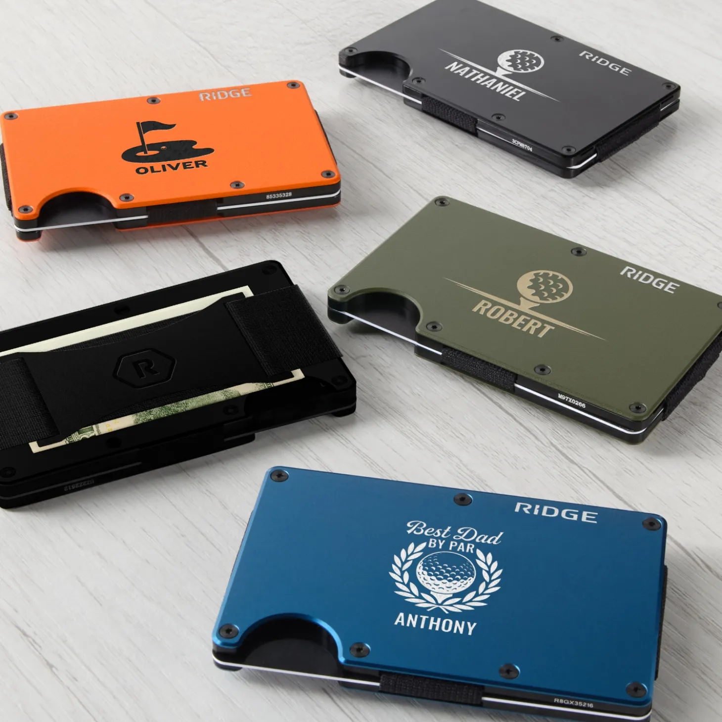 RIDGE® Aluminum Wallet Golf Designs