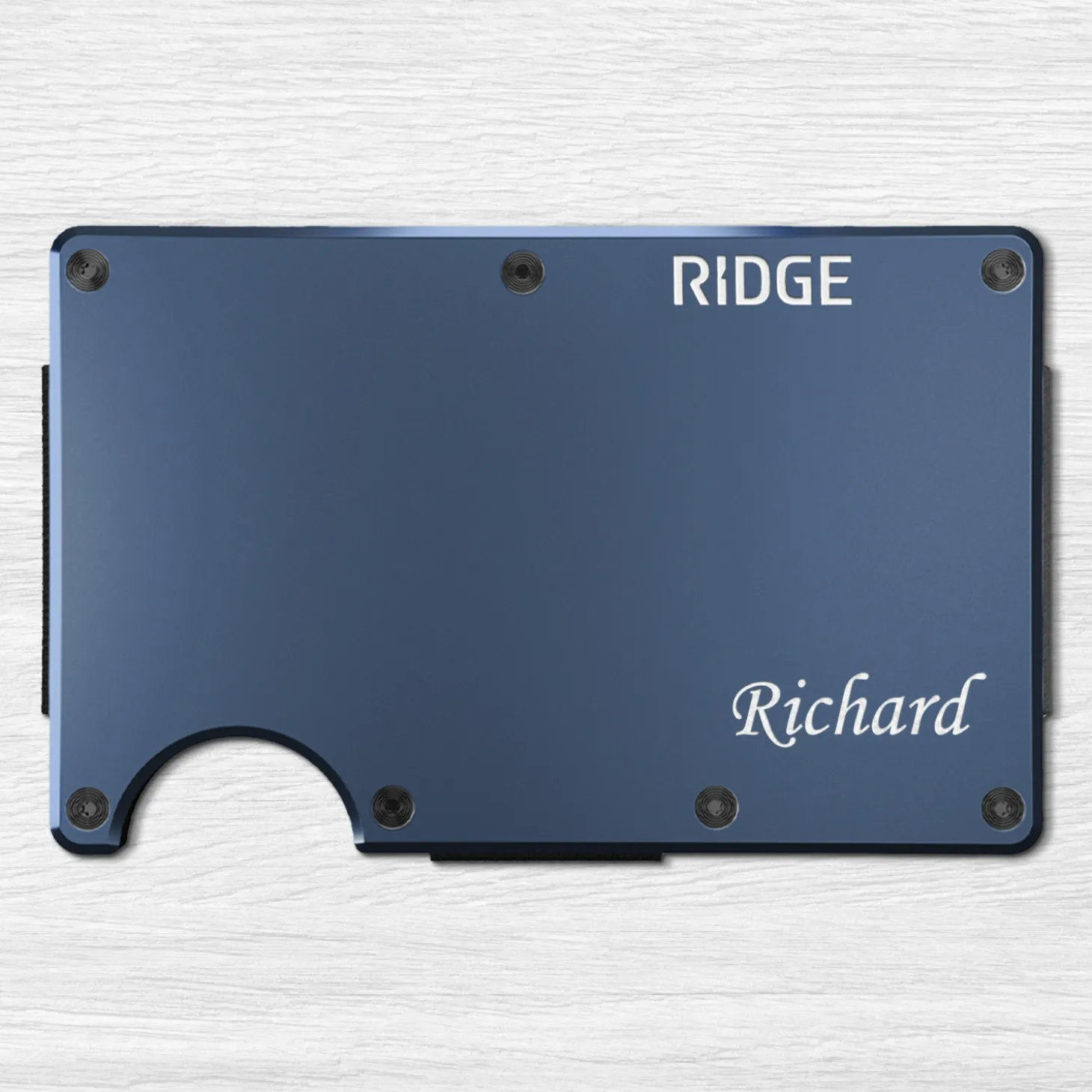 Ridge® Engraved Aluminum Wallet Script Name