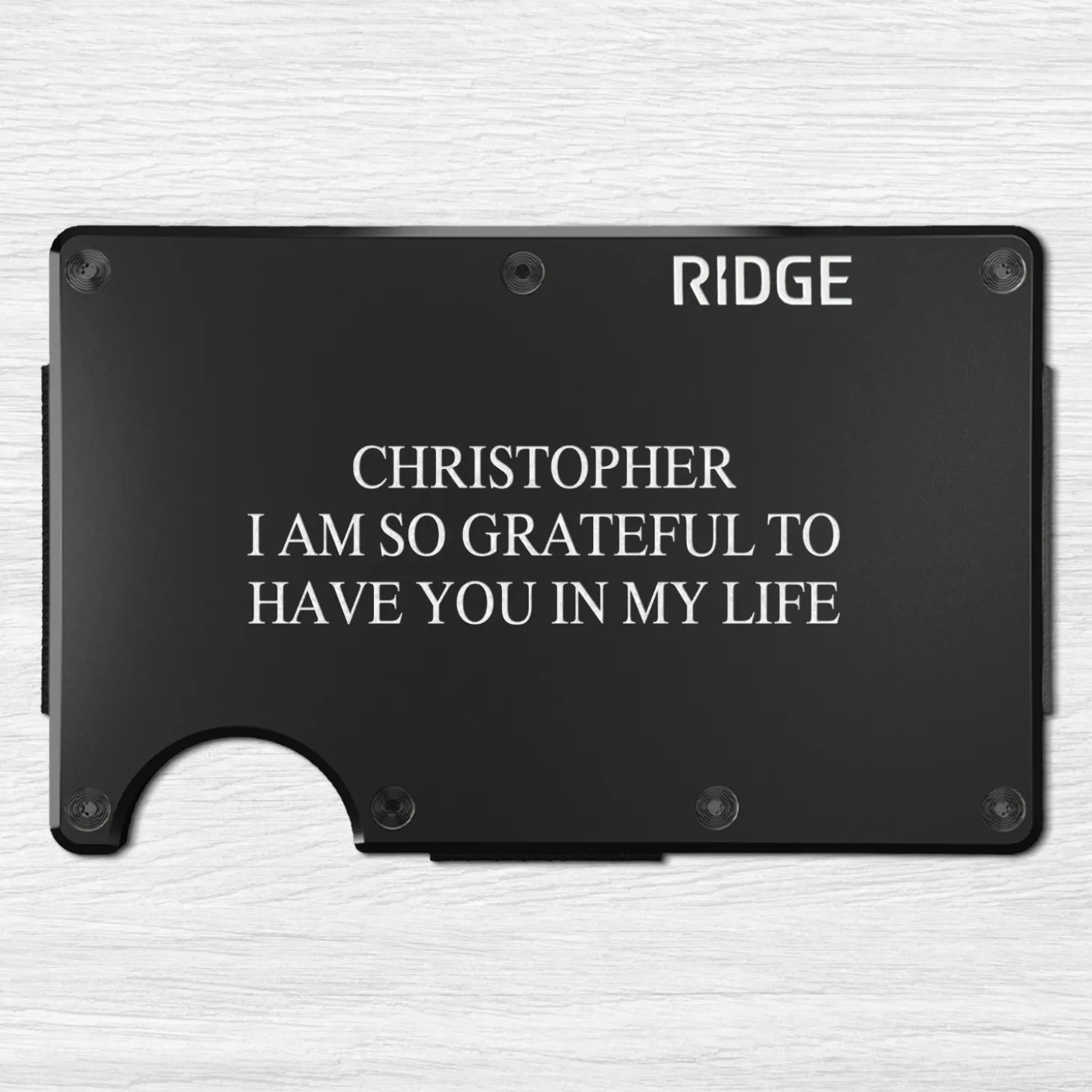 Ridge® Engraved Wallet Block Message