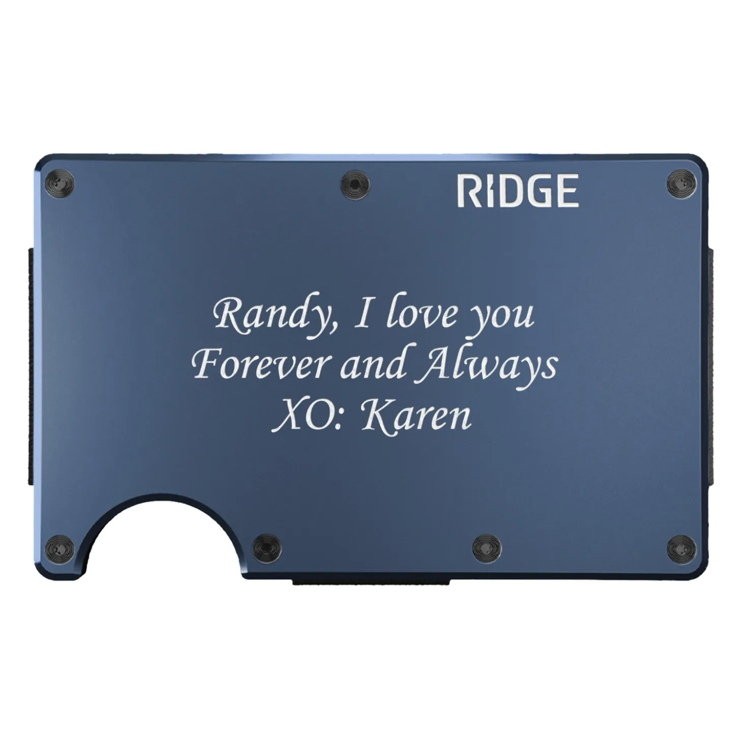 Ridge® Engraved Wallet Script Message