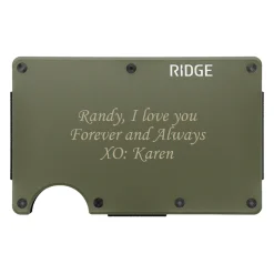 Ridge® Engraved Wallet Script Message